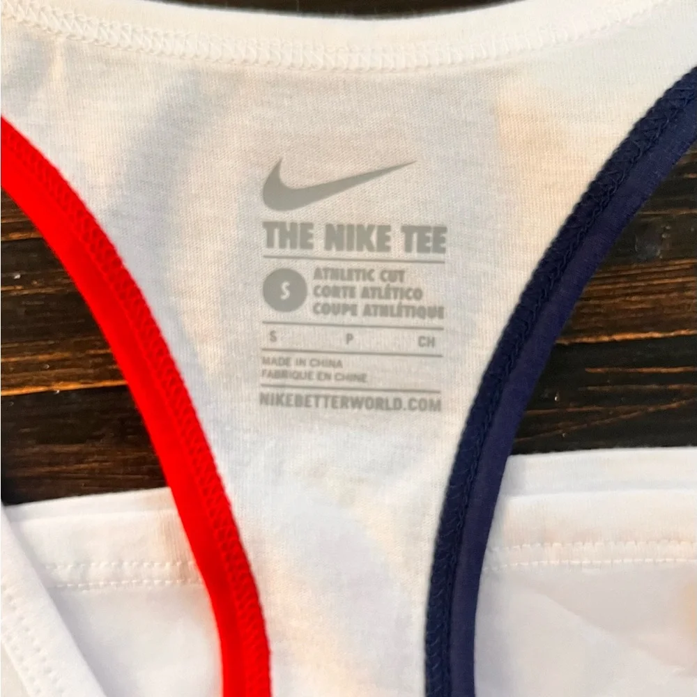 Nike Women's Olympic White and Blue Tank Top - Picture 3 of 6